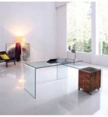 Mesa DUBAI, mueble a izquierda, cristal, 160x80 cms