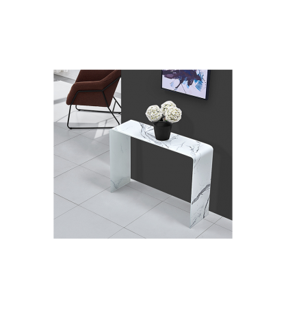 Consola ANDROS, cristal templado, imitación mármol, 100x30 cms.