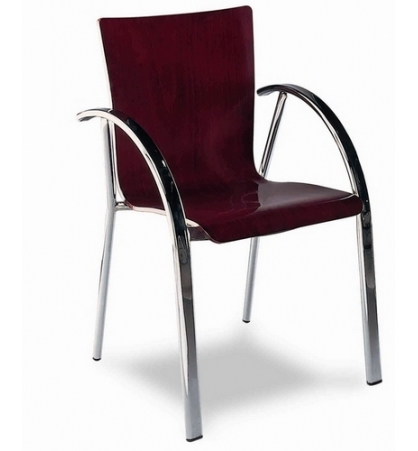 Sillón DANAE, tubo acerado, asiento y respaldo a elegir. COLOR